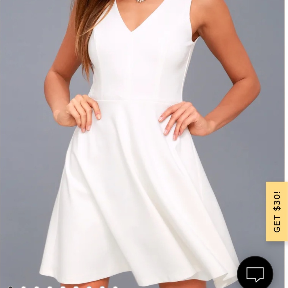 NWT Lulus Plus Size Bon Appetit White Skater Dress